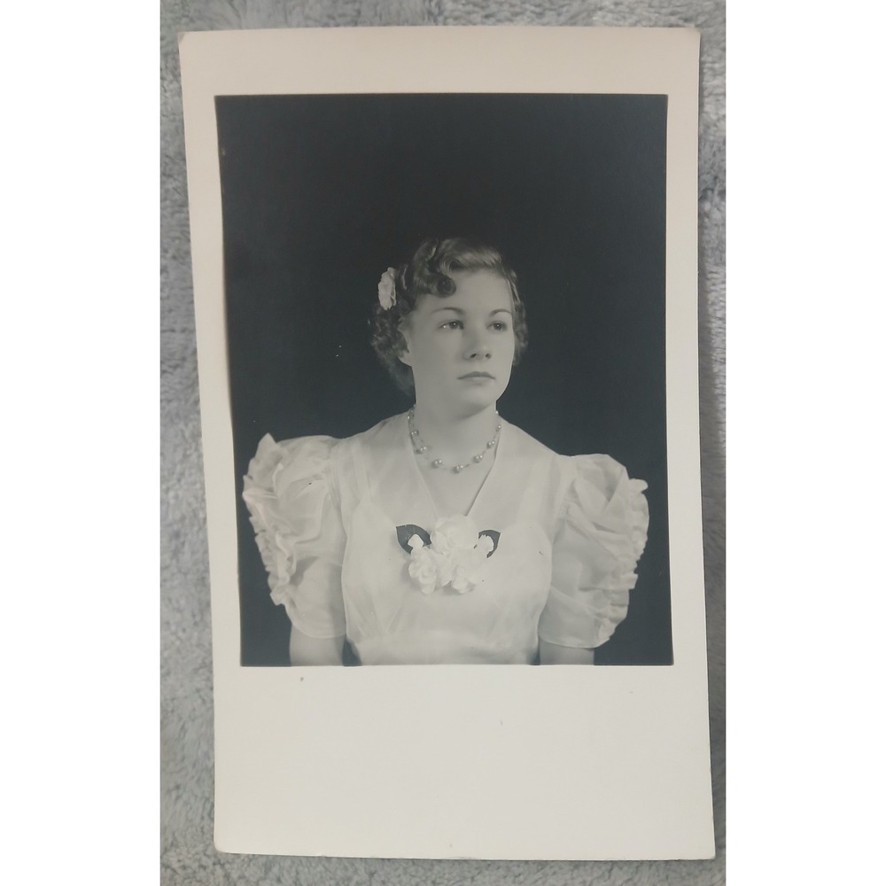 Vtg 1939 Studio Portrait Virginia‎ Lee 1930s Glamour Ruffle Dress Katie Snyder